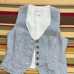 Banana Republic Classic Pin Stripe Linen Vest